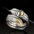Two-Tone Feather Wrap Ring